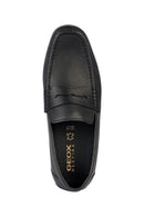 Geox Men's Black Kosmopolis + Grip Leather Masculine Loafer | Derimod