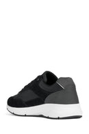 Geox Men's Black Radente B Lace-Up Thick Soled Leather Sneaker | Derimod
