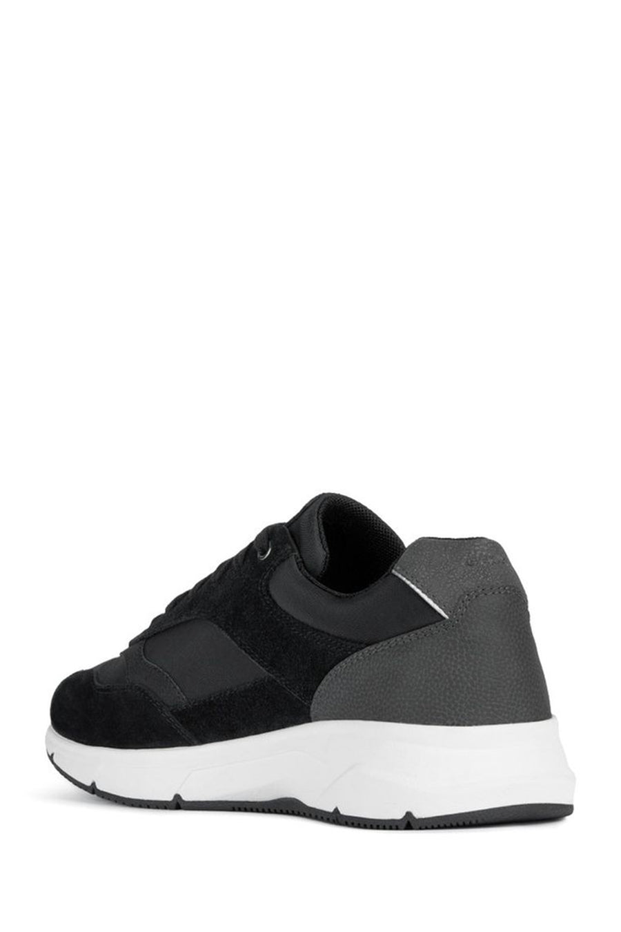 Geox Men's Black Radente B Lace-Up Thick Soled Leather Sneaker