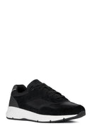 Geox Men's Black Radente B Lace-Up Thick Soled Leather Sneaker | Derimod