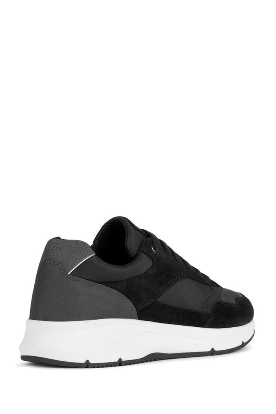 Geox Men's Black Radente B Lace-Up Thick Soled Leather Sneaker