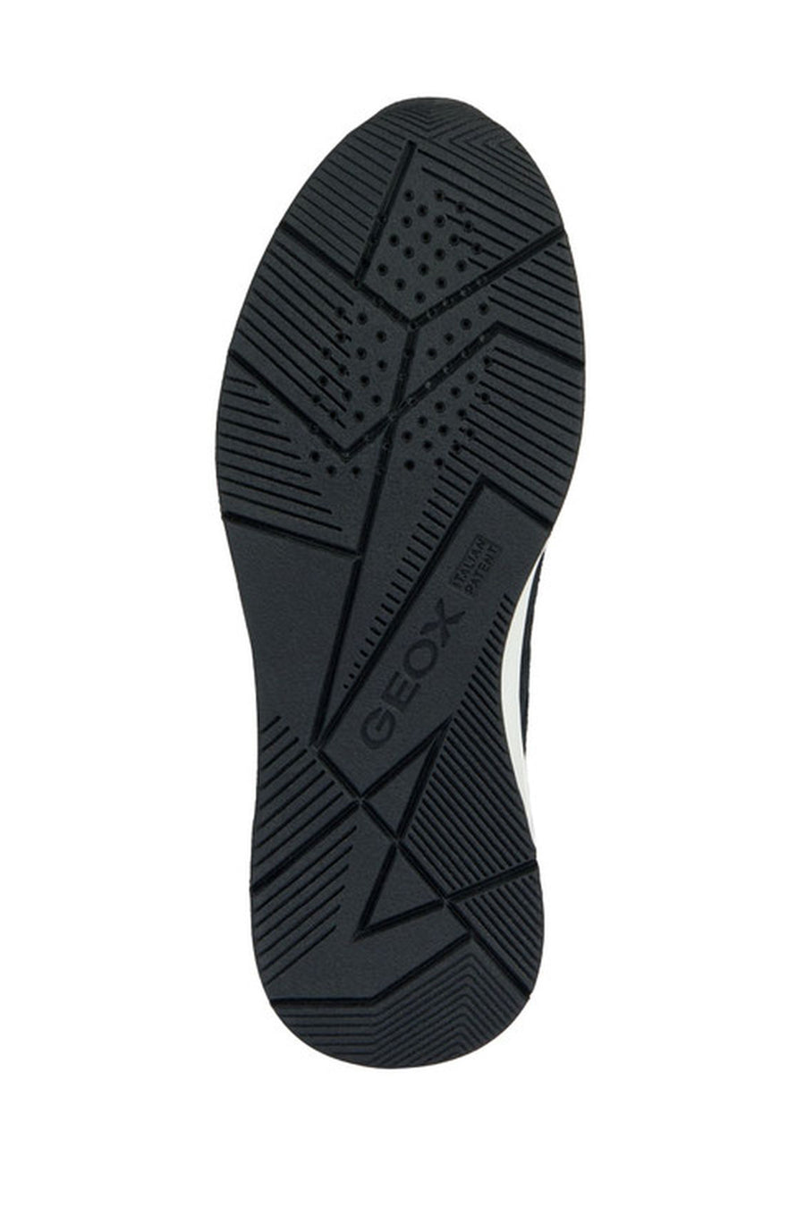 Geox Men's Black Radente B Lace-Up Thick Soled Leather Sneaker