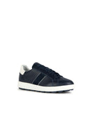 Geox Men's Navy Blue Spherica Vs Ec4 Lace-Up Leather Sneaker | Derimod