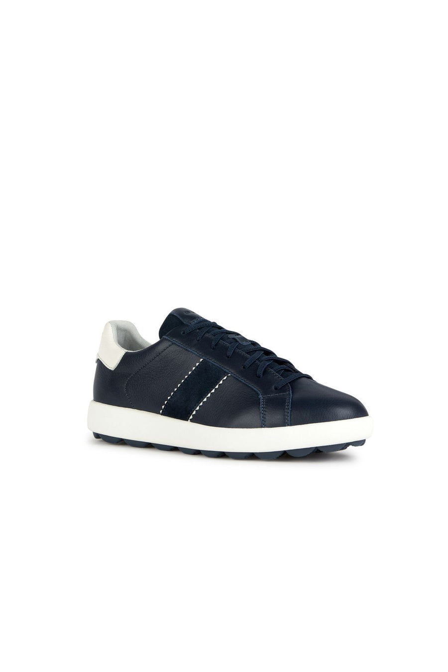 Geox Men's Navy Blue Spherica Vs Ec4 Lace-Up Leather Sneaker