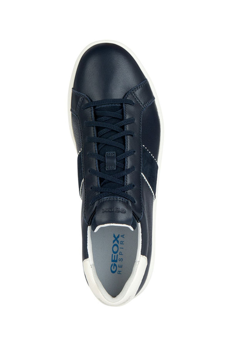 Geox Men's Navy Blue Spherica Vs Ec4 Lace-Up Leather Sneaker