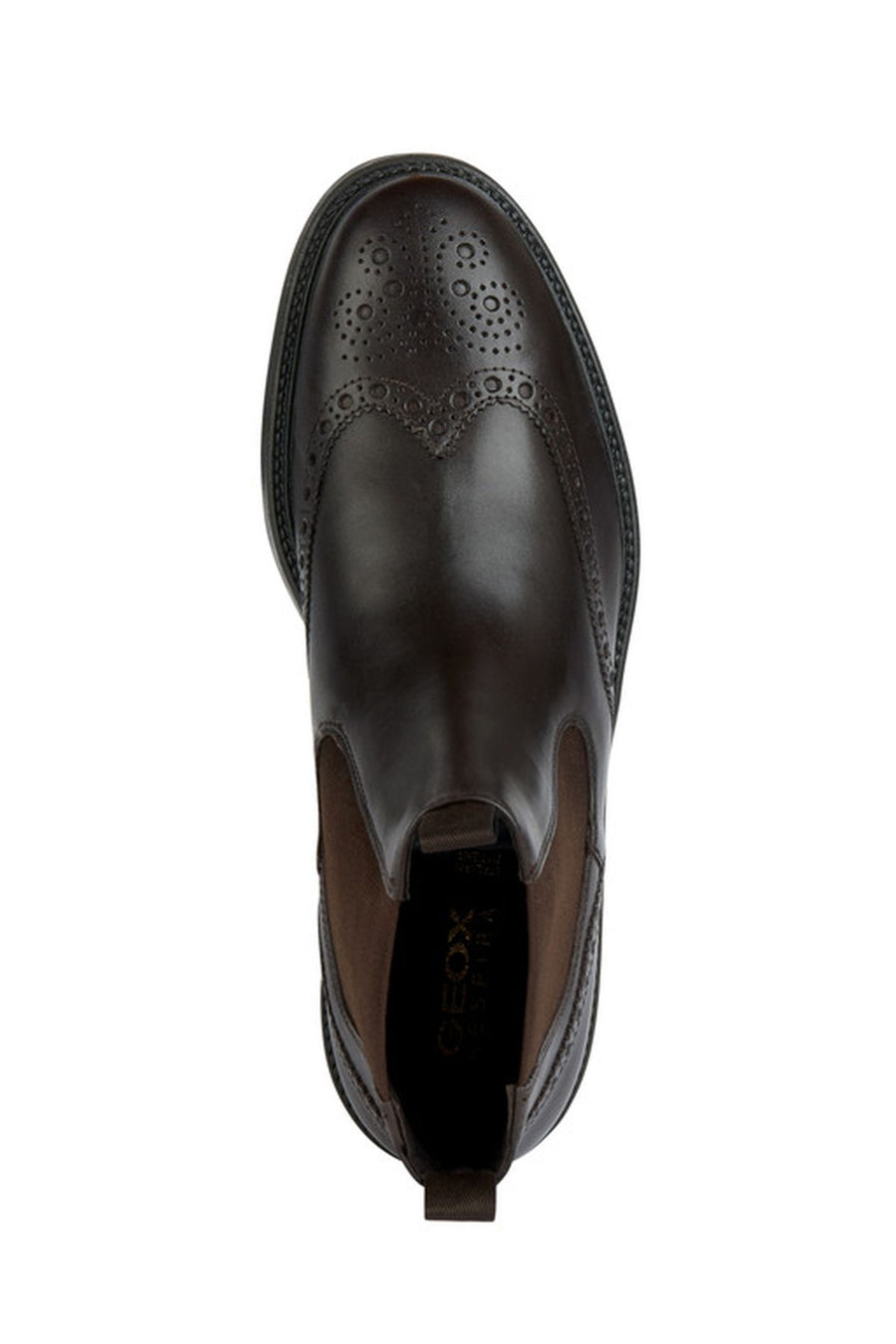 Geox Men's Brown Tiberio Leather Chelsea Boots