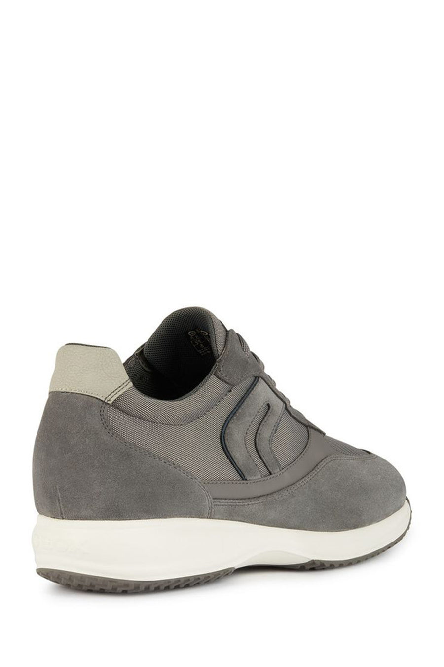 Geox Men's Gray Happy Lace-up Suede Leather Sneaker