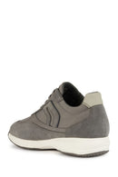 Geox Men's Gray Happy Lace-up Suede Leather Sneaker | Derimod