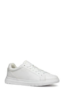 Geox Erkek Beyaz Spherica Bağcıklı Deri Sneaker | Derimod