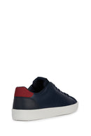 Geox Erkek Lacivert Affıle Bağcıklı Deri Sneaker | Derimod