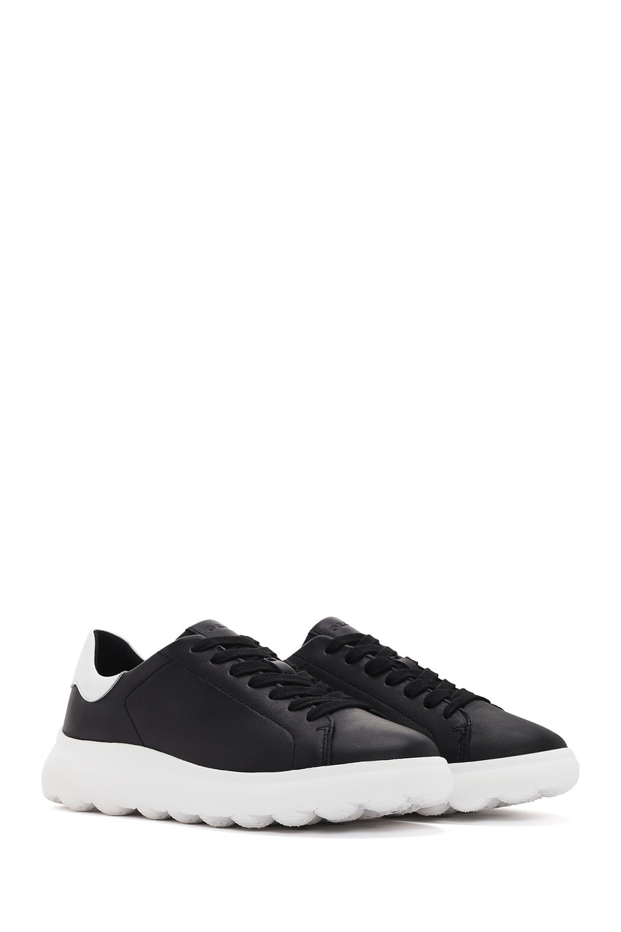 Geox Men's Black Spherica Lace-up Leather Sneaker