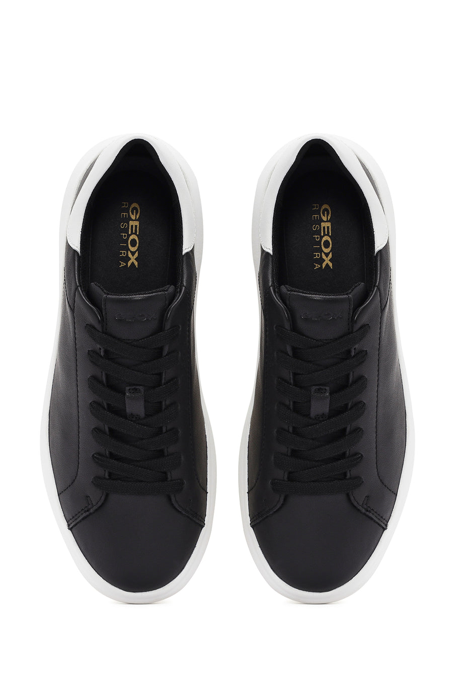 Geox Men's Black Spherica Lace-up Leather Sneaker