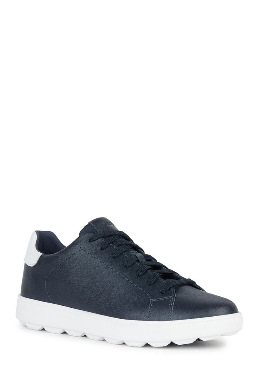 Geox Men's Navy Blue Spherica Ecub-1 Lace-up Leather Sneaker