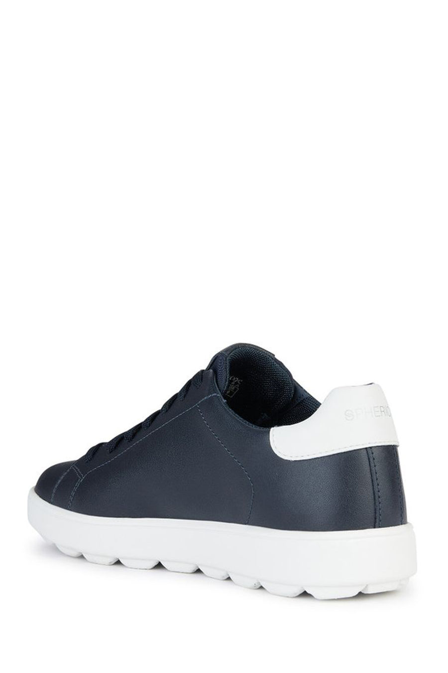 Geox Men's Navy Blue Spherica Ecub-1 Lace-up Leather Sneaker