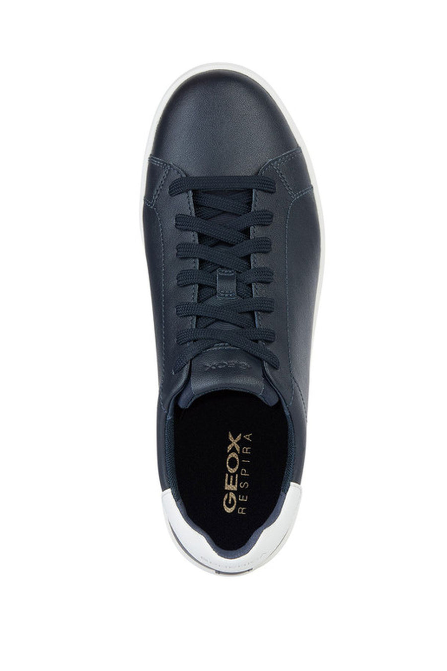 Geox Men's Navy Blue Spherica Ecub-1 Lace-up Leather Sneaker