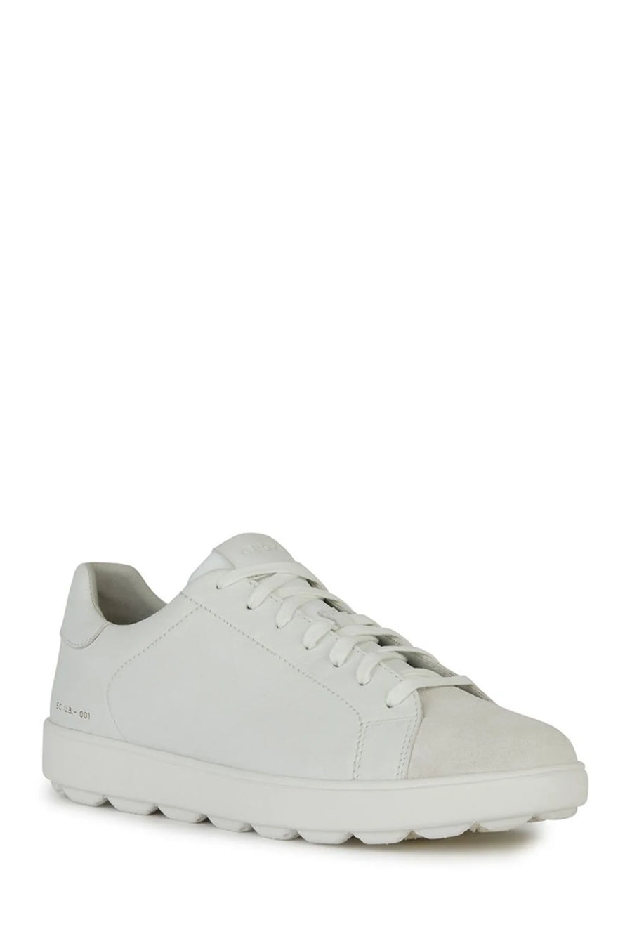 Geox Erkek Beyaz Spherica Ecub-1 Bağcıklı Deri Sneaker