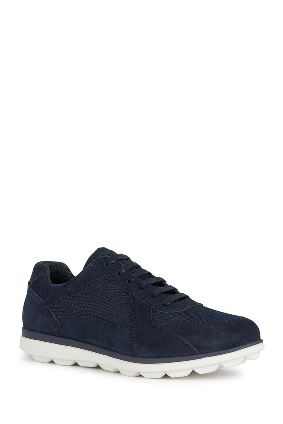 Geox Men's Navy Blue Spherica Ec12 Lace-up Suede Leather Casual Sneaker
