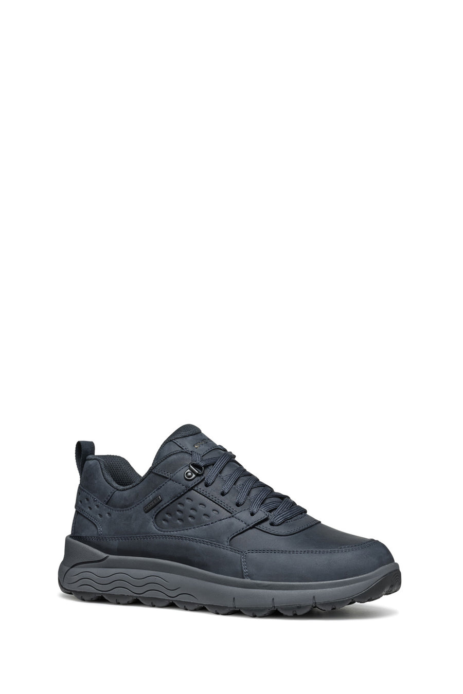 Geox Men's Navy Blue Laced Thick Sole Suede Leather Sneakers