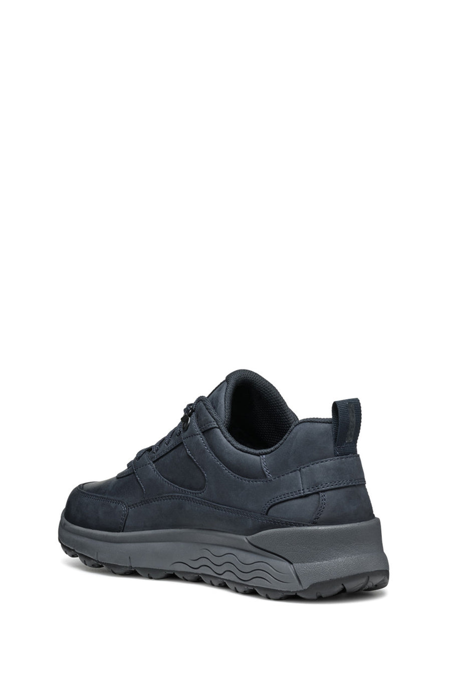 Geox Men's Navy Blue Laced Thick Sole Suede Leather Sneakers