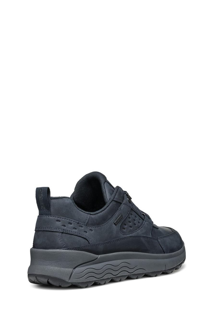 Geox Men's Navy Blue Laced Thick Sole Suede Leather Sneakers