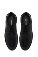 Erkek Siyah Bağcıklı Deri Sneaker | Derimod
