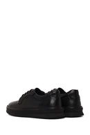 Erkek Siyah Bağcıklı Deri Sneaker | Derimod