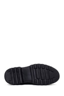 Male Black Lace-Up Thick-Soled Leather Casual Shoes | Derimod