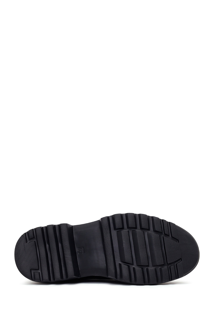 Male Black Lace-Up Thick-Soled Leather Casual Shoes