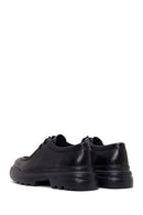 Male Black Lace-Up Thick-Soled Leather Casual Shoes | Derimod