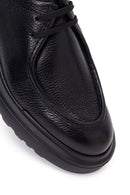 Male Black Lace-Up Thick-Soled Leather Casual Shoes | Derimod