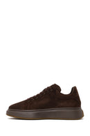 Male Brown Lace-Up Thick-Soled Suede Leather Sneaker | Derimod