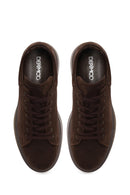 Male Brown Lace-Up Thick-Soled Suede Leather Sneaker | Derimod