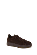 Male Brown Lace-Up Thick-Soled Suede Leather Sneaker | Derimod