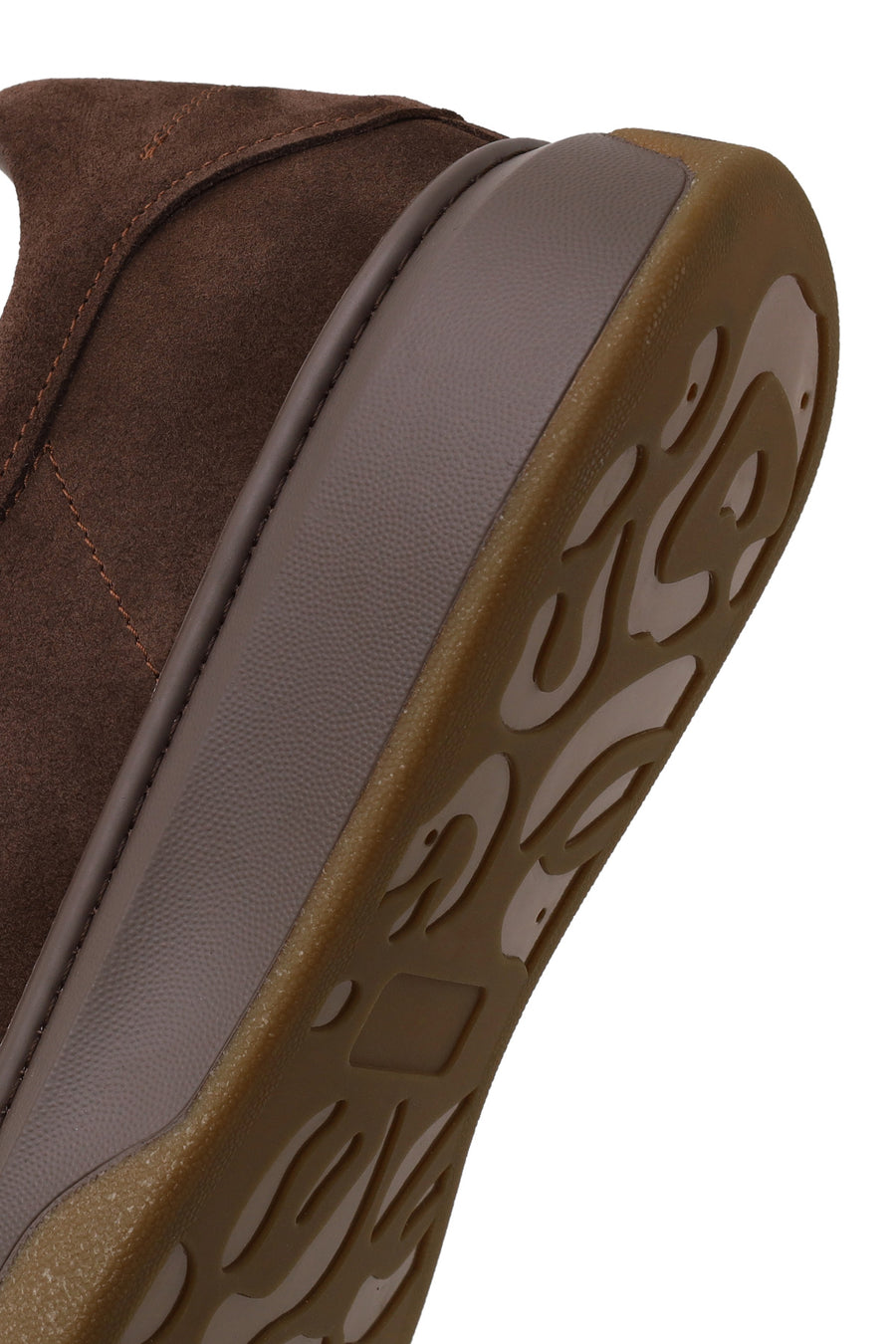 Male Brown Lace-Up Thick-Soled Suede Leather Sneaker