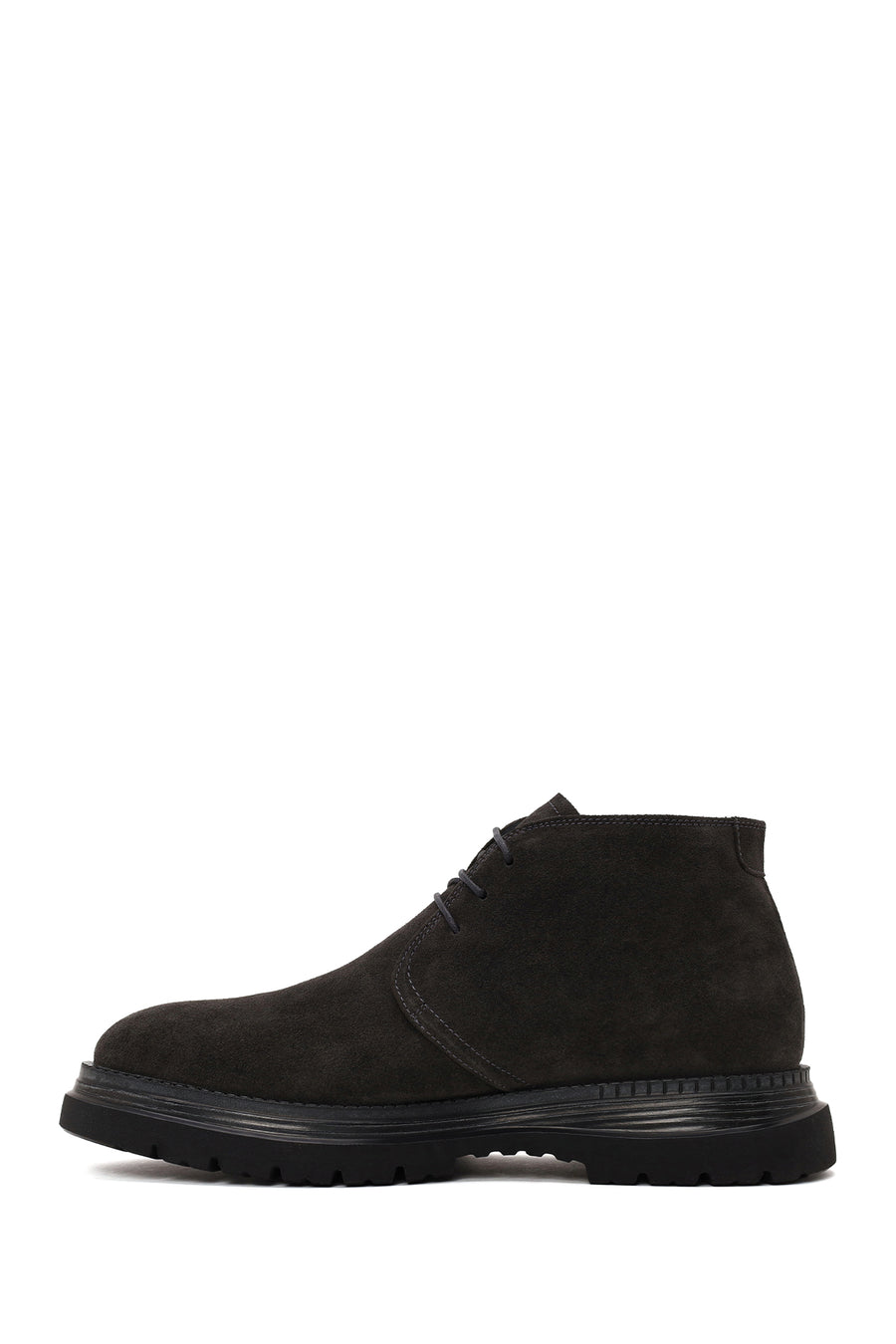 Male Dark Gray Lace-up Suede Casual Boots