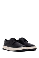 Male Black Lace-Up Thick-Soled Leather Casual Shoes | Derimod