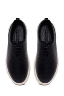Male Black Lace-Up Thick-Soled Leather Casual Shoes | Derimod