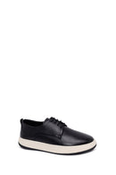 Male Black Lace-Up Thick-Soled Leather Casual Shoes | Derimod