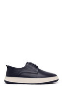 Male Navy Lace-up Thick-Soled Leather Casual Shoes | Derimod