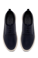 Male Navy Lace-up Thick-Soled Leather Casual Shoes | Derimod