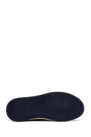 Male Navy Lace-up Thick-Soled Leather Casual Shoes | Derimod