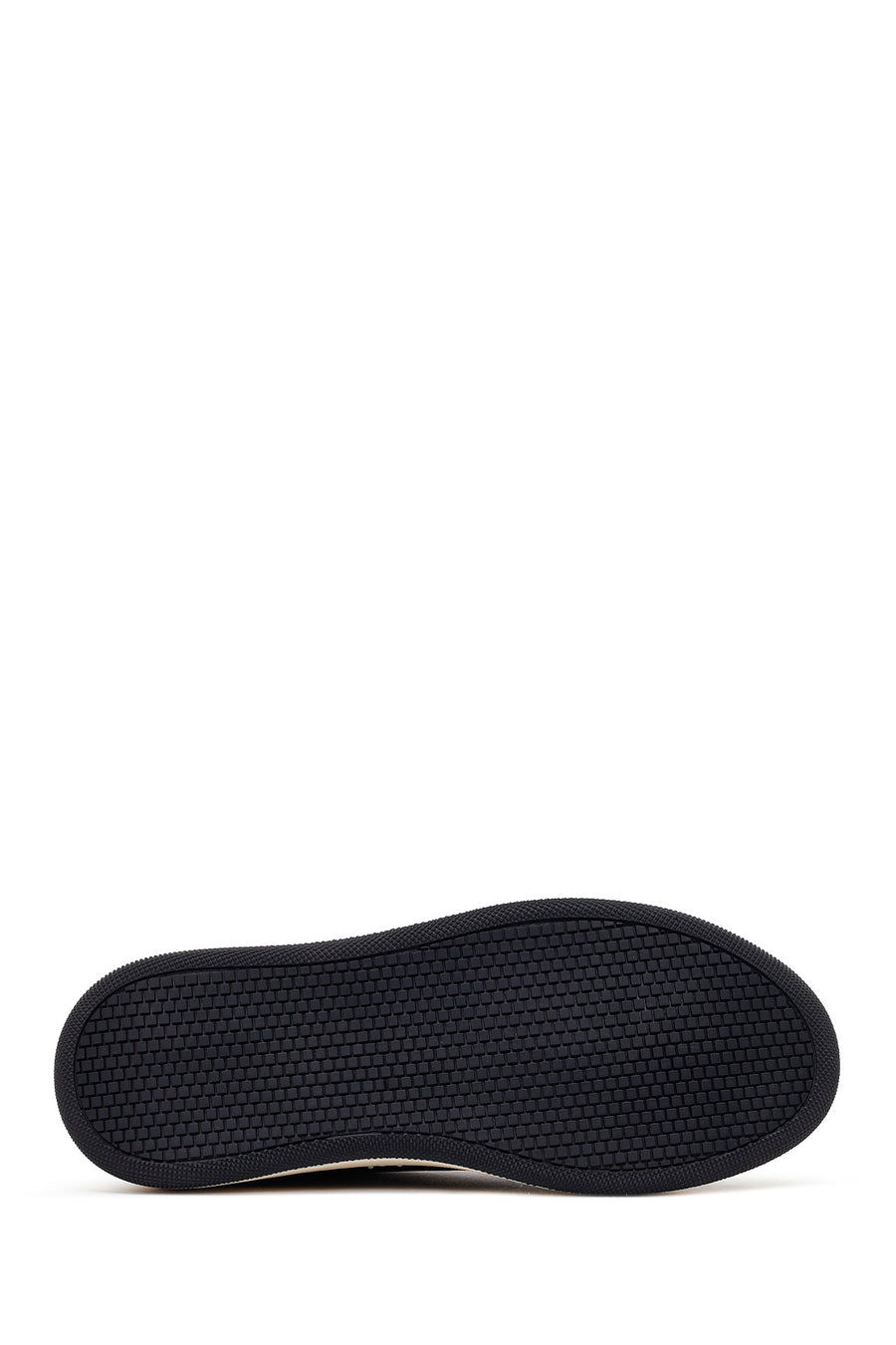 Erkek Siyah Bağcıklı Kalın Tabanlı Deri Sneaker