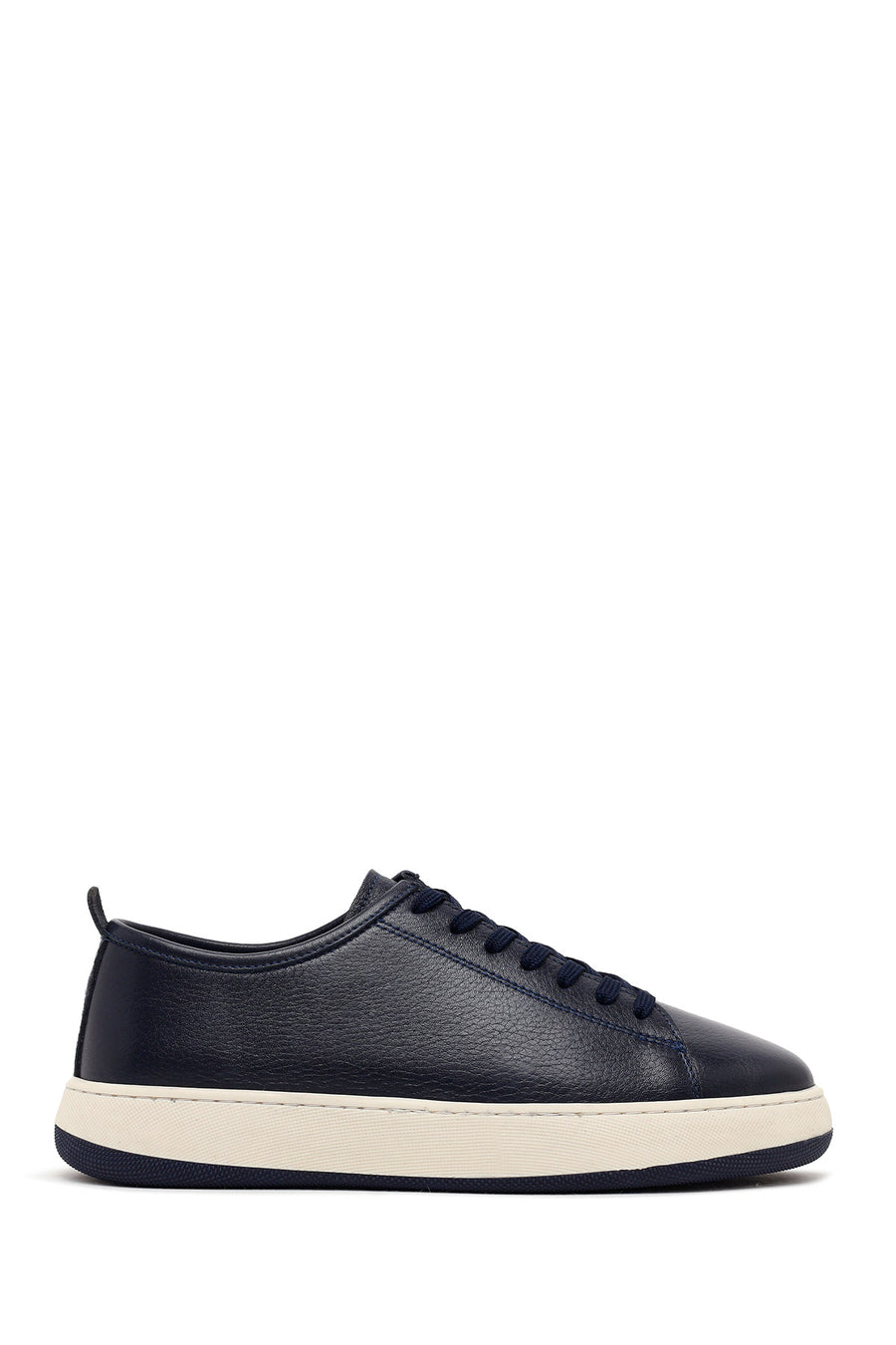 Erkek Lacivert Bağcıklı Kalın Tabanlı Deri Sneaker WM700011DF | Derimod