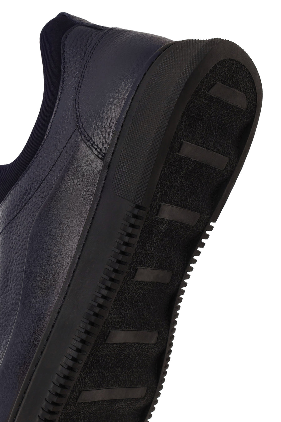 Erkek Lacivert Bağcıklı Deri Sneaker