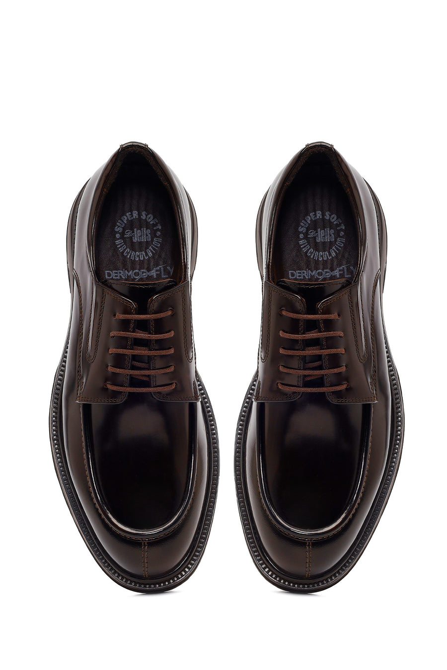 Derimod Fly Male Brown Lace-Up Thick-Soled Leather Casual Shoes