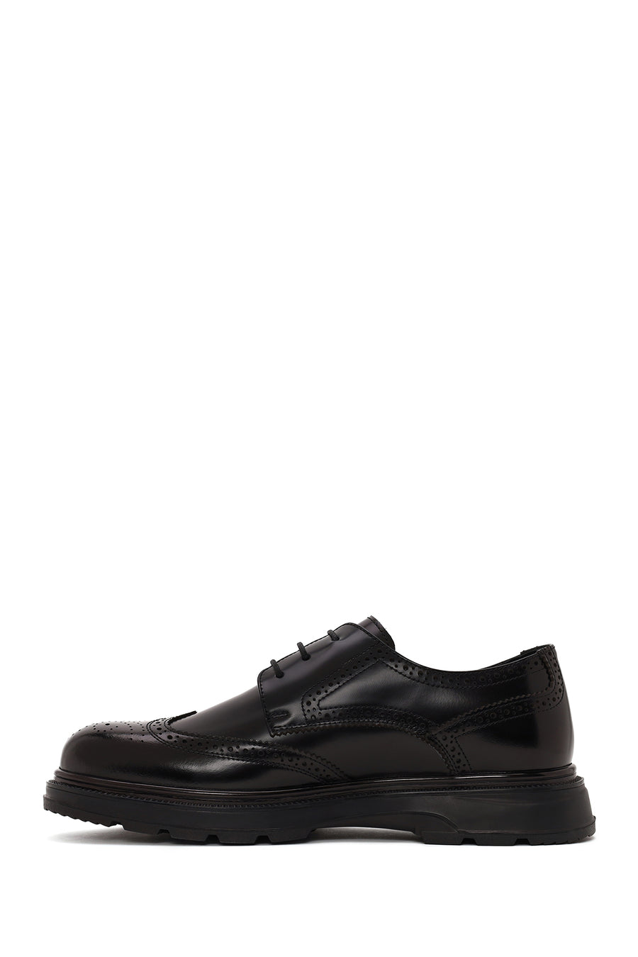 Derimod Fly Male Black Lace-Up Thick-Soled Leather Casual Shoes