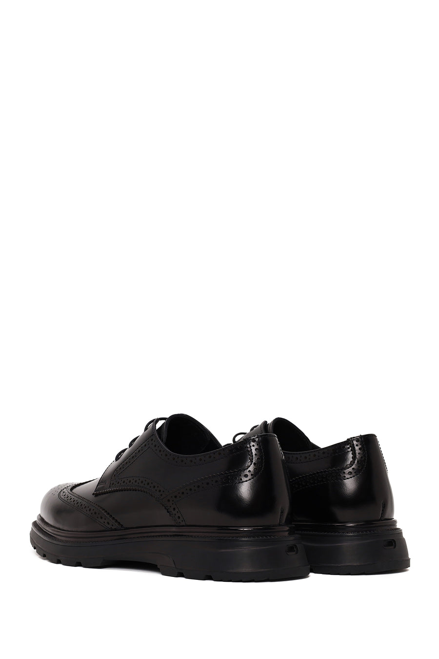 Derimod Fly Male Black Lace-Up Thick-Soled Leather Casual Shoes