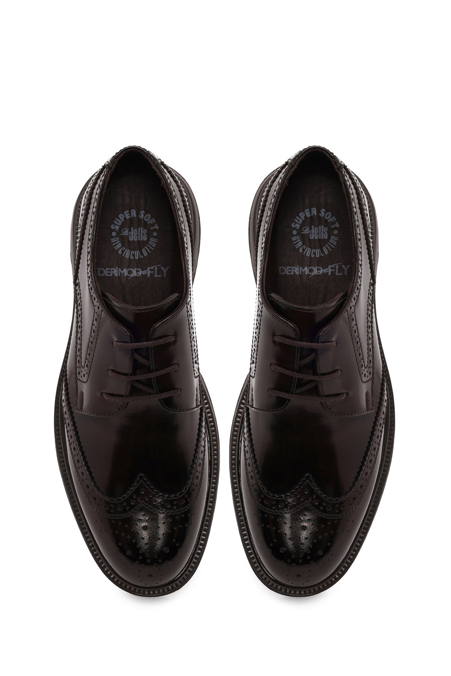 Derimod Fly Male Brown Lace-Up Thick-Soled Leather Casual Shoes