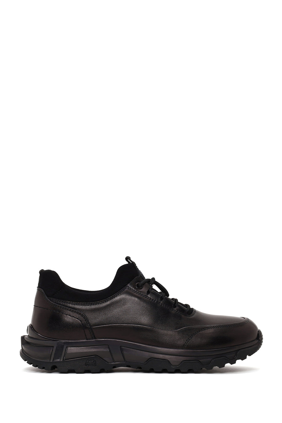 Derimod Fly Erkek Siyah Bağcıklı Kalın Tabanlı Deri Casual Sneaker WM720021DV | Derimod