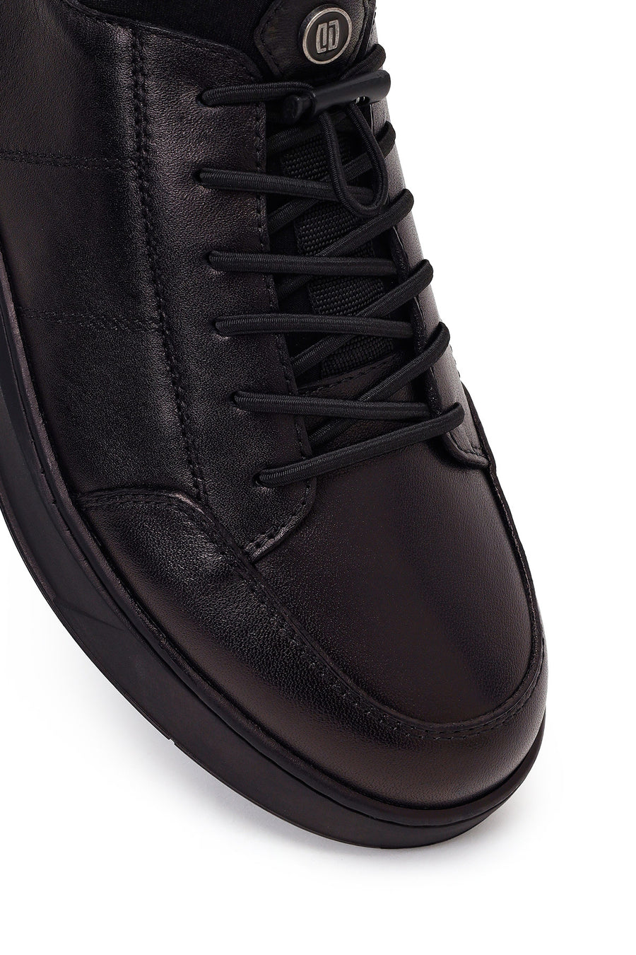 Derimod Fly Erkek Siyah Bağcıklı Deri Casual Sneaker